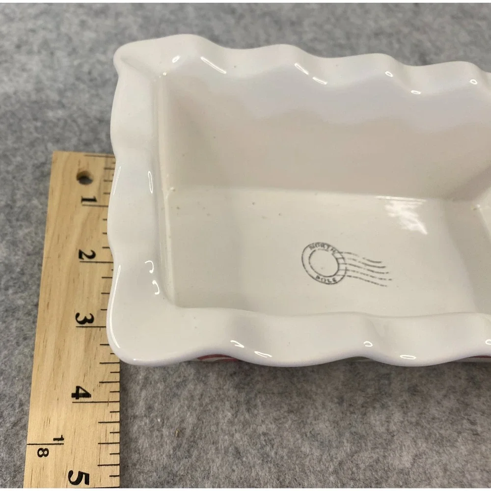 Fitz and Floyd Letters to Santa Christmas Memories Ceramic Loaf Pan NIB